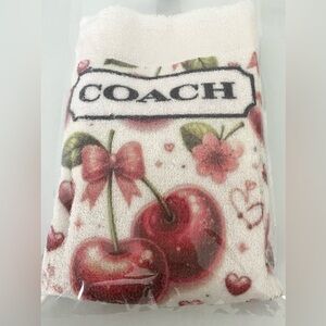 Coach vibes Cherry and Floral Print Towel NEW